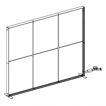 LED-Spannrahmenmodule 300 x 250 cm 2 horizontale Profile, in zwei Rolltaschen 