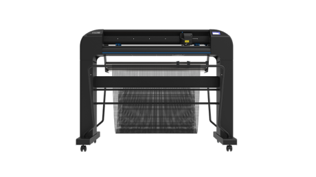 Summa S3-D75 drag knife cutter with stand and basket, OPOS X and sheet cut-off system 