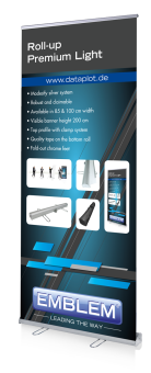 EMBLEM EASYRollUp Standard Silber 85 cm x 200 cm Gewicht ca. 3kg 